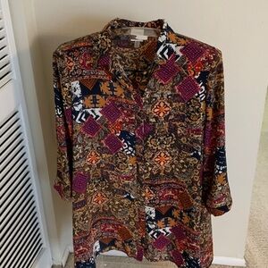 Cupio Women’s Multicolor Geometric Button Down Shirt